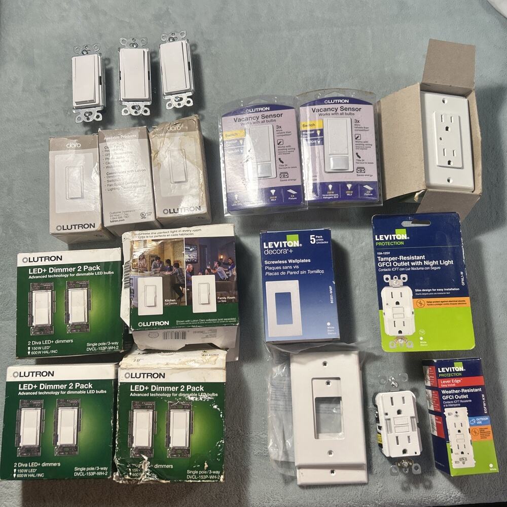 HUGE LOT Lutron Diva LED+ Dimmer Switch 150-Watt GFCI Outlets Vacancy Sense